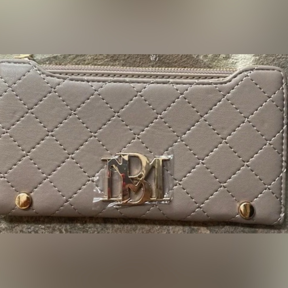 BADGLEY MISCHKA LONG CARDS WALLET VEGAN LEATHER TAUPE COLOR